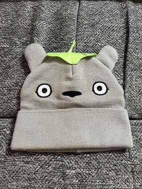 My Neighbor Totoro plush beanie with Leaf Accent